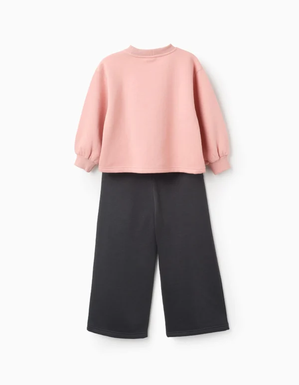 Sudadera + Pantalón Perchado 'Trevo' Rosa/Gris. Zippy - Imagen 2