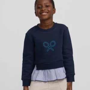 Sudadera Girl Combinada Volante Marino. Silbon