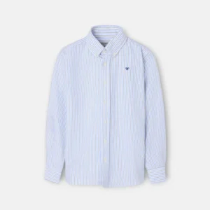 Camisa Sport Kids Oxford Rayas Azul Verde. Silbon
