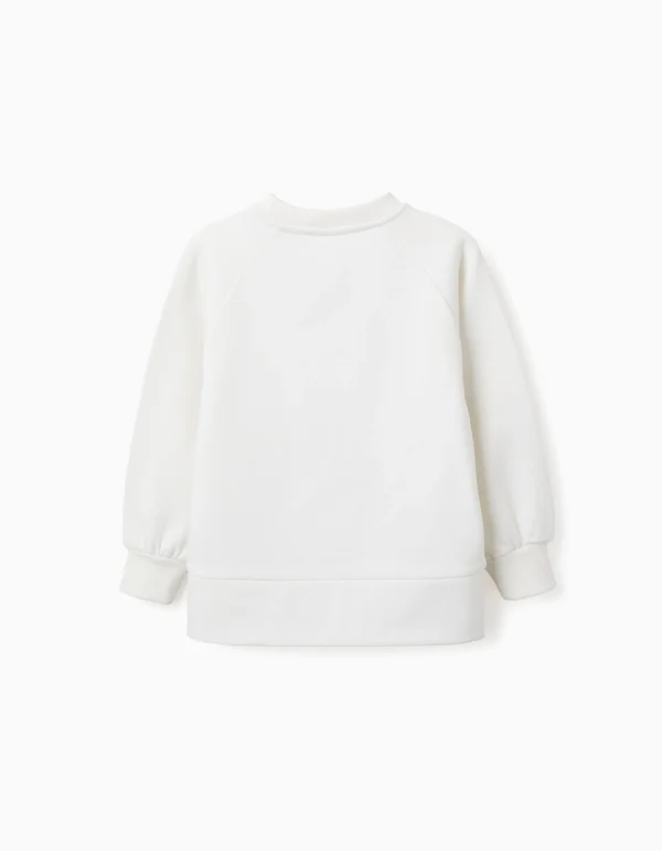Sudadera Perchada Flores Relieve Blanco. Zippy - Imagen 3