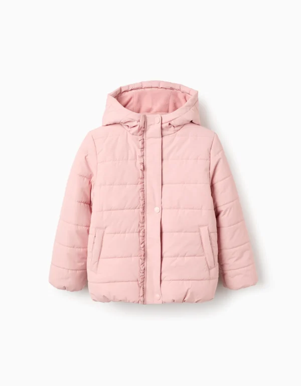 Chaqueta Acolchada Capucha Forro Polar Rosa. Zippy - Imagen 2