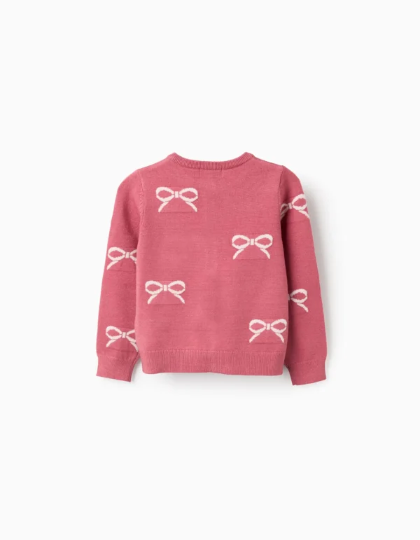 Chaqueta Punto Jacquard Lazos Rosa. Zippy - Imagen 2