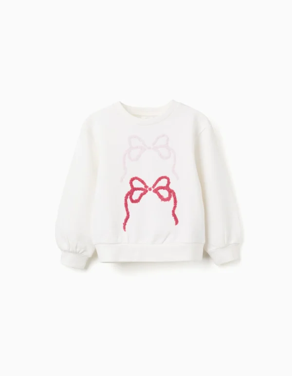 Sudadera Algodón Lazos Bordados. Zippy