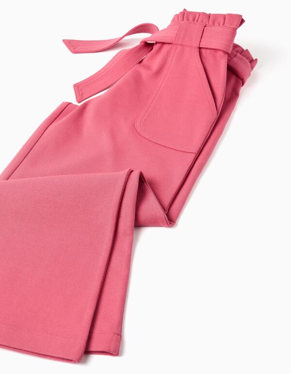 Pantalón Punto Roma 'Wide Leg' Rosa. Zippy - Imagen 4