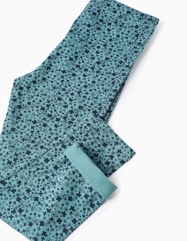 Lote 2 Leggings Florales/Lisos Azul/Turquesa. Zippy - Imagen 4