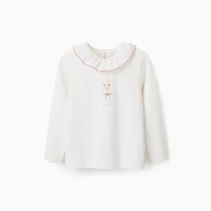 Camiseta con estampado y cuello con volantes Zippy