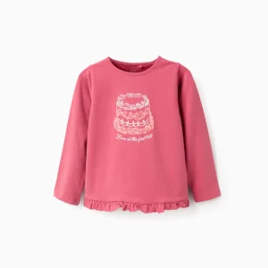 Camiseta de Manga Larga con Volantes para Niña 'Cake' Rosa Oscuro Zippy