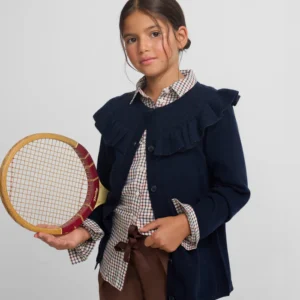 Cardigan girl punto volante marino Silbon