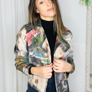 Chaqueta de Antelina Estampada para mujer