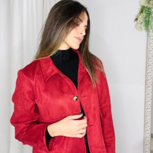 Chaqueta corta de antelina para mujer