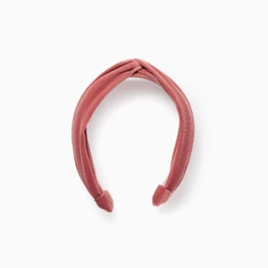 Diadema con Nudo de Terciopelo para Bebé y Niña Rosa