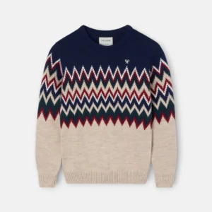 Jersey kids Jacquard Beige Silbon