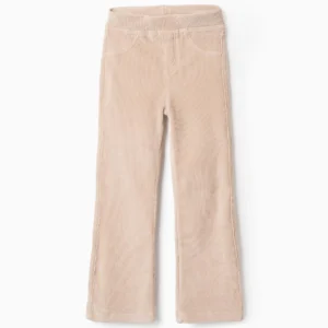 Leggings acampanados de pana para niña beige Zippy
