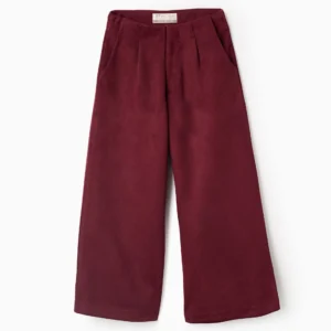 Pantalón de antelina de pierna ancha para niña burdeos Zippy
