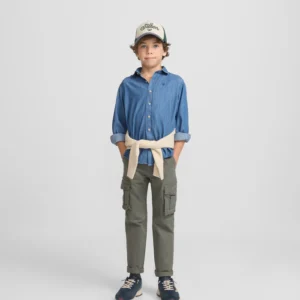 Pantalón sport kids cargo style verde Silbon