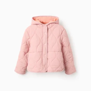 Parka Acolchada con Capucha Rosa Zippy