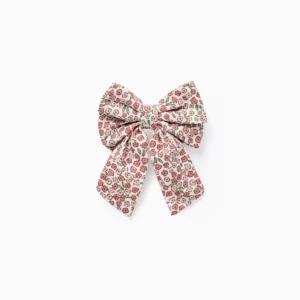 Pasador con Lazo Floral para Bebé y Niña Blanco/Rosa