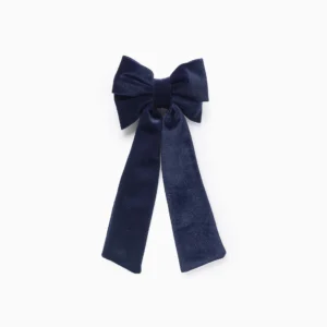 Pasador con Lazo de Terciopelo para Bebé y Niña Azul Oscuro