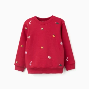 Sudadera perchada con bordado navideño Zippy