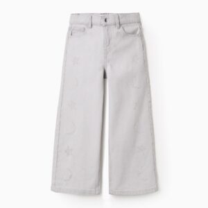 Vaqueros con estampado de estrellas y lunas brillantes gris Zippy