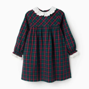 Vestido de algodón a cuadros con bordado You&Me Zippy