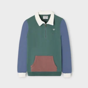 Sudadera kids media cremallera multicolor verde Silbon