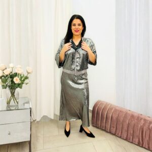 conjunto gris metalizado