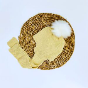 gorro bebé pompón camel Yoedu