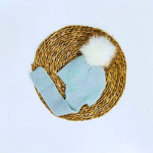 gorro pompón bebé menta Yoedu