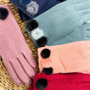 guantes pompón