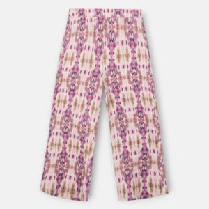 Pantalón Girl Lino Estampado Ikat Rosas Silbon