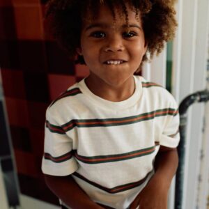 Camiseta Algodón Rayas Beige/Naranja/Verde Zippy