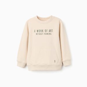 Sudadera Algodón Estampado Work Of Art Beige Claro Zippy