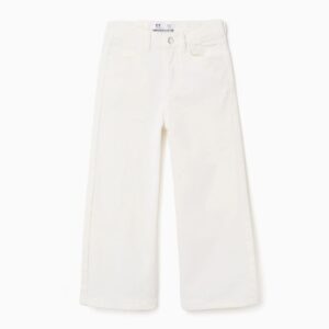 Pantalón Sarga Pierna Ancha Blanco Zippy