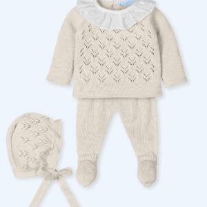 Conjunto 3 Piezas Canesú Cuello Plumeti Menguado CEREZAS