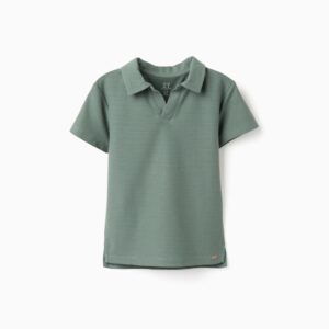 Polo Algodón Jacquard Verde Oscuro Zippy