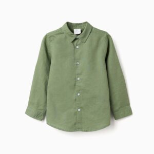 Camisa Manga Larga Lino Verde Zippy