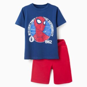 Camiseta Y Pantalón Corto Estampado Spider-Man Azul/Rojo Zippy