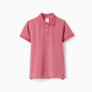 Polo Piqué Lunares Jacquard Rosa Oscuro Zippy