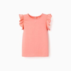 Camiseta Mangas Volantes Coral Zippy
