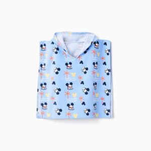 Poncho Playa Capucha Mickey Azul Claro Zippy