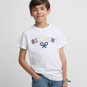 Camiseta Kids Raqueta Media Multicolor Blanco Silbon