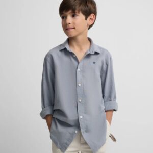 Camisa Sport Kids Lino Azul Silbon