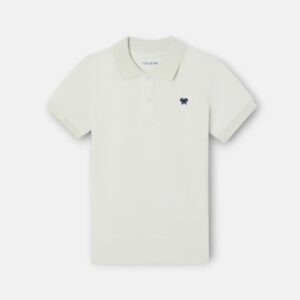 Polo Kids Liso Logo Rizo Verde Claro Silbon