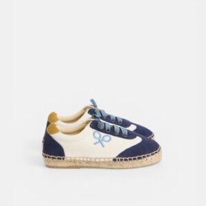 Alpargata Kids Suela Rafia Azul Marino Silbon