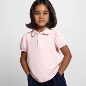 Polo Girl Manga Abullonada Rosa Claro Silbon