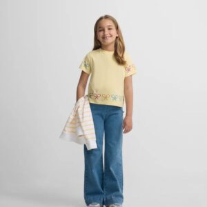 Camiseta Girl Raquetas Multicolor Amarilla Silbon