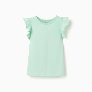 Camiseta Mangas Volantes Verde Claro Zippy