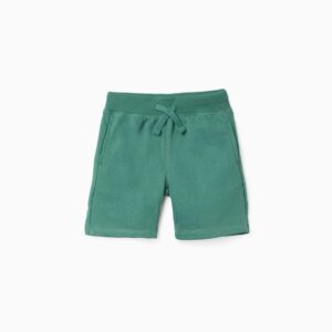 Pantalón Corto Felpa Cordón y Bolsillos Verde Zippy