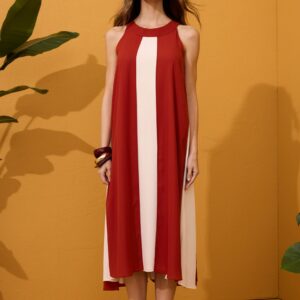 Vestido Midi Bicolor Arggido